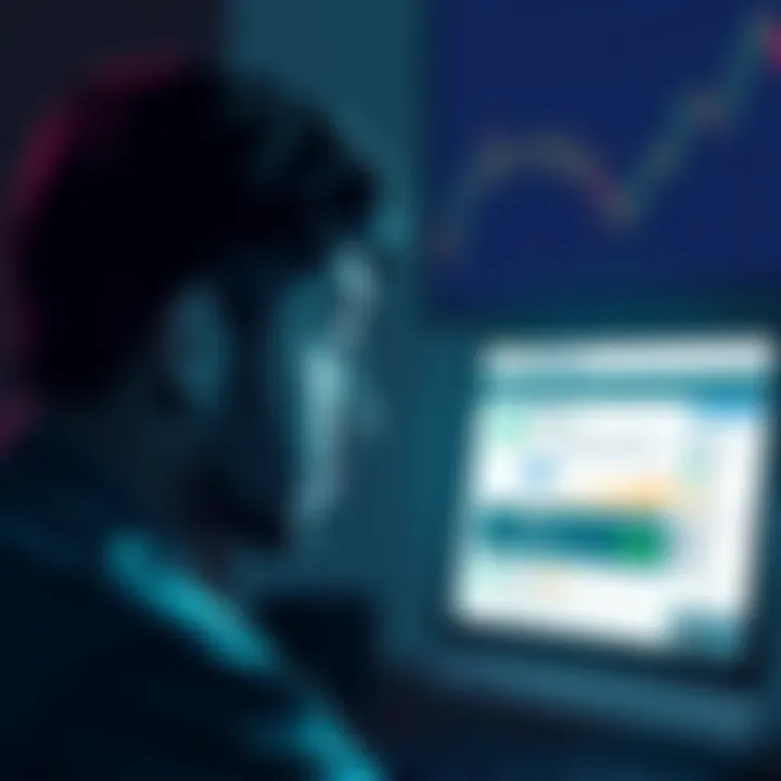 A worried person looking at a computer screen with a BitStamp webpage, showing frozen accounts and user complaints