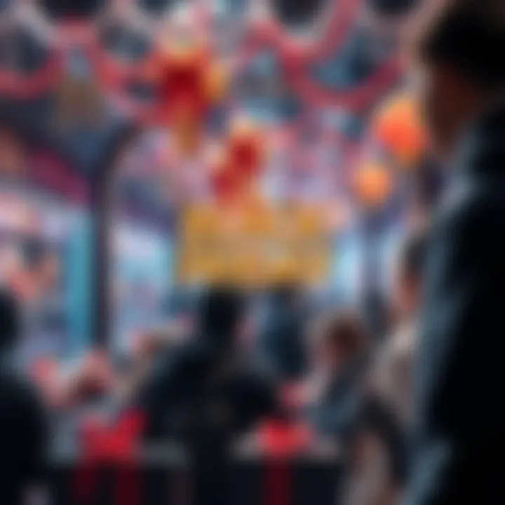 Festive scene showcasing online shopping for Black Friday with discounts and deals