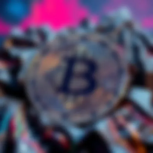 A representation of Bitcoin with the BlackRock logo, showing a shifting financial landscape towards cryptocurrency.