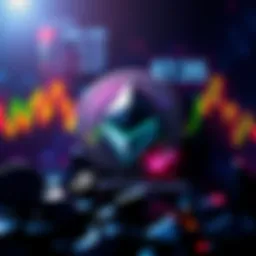 Visual representation of Blackrock's investment in Ethereum, showcasing a digital currency symbol surrounded by financial growth charts, indicating a $5 billion milestone.