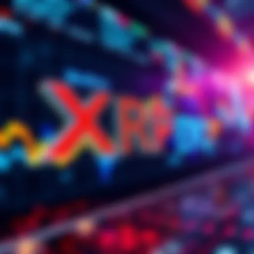Graphic showing rising XRP prices with BlackRock logo and ETF symbols