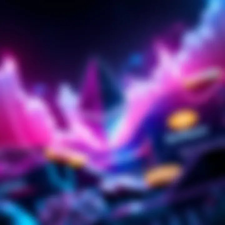 A graphic showing Ethereum and Solana battling for leadership in the blockchain space, with rising charts and digital coins around them.