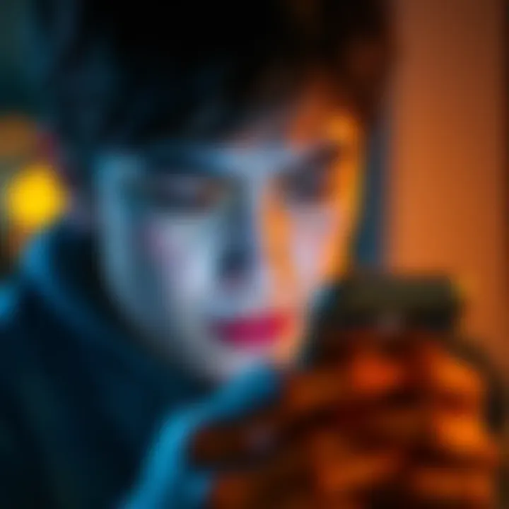 A person looking at their phone with a sad expression, reflecting feelings of loss and confusion after being blocked by someone important.