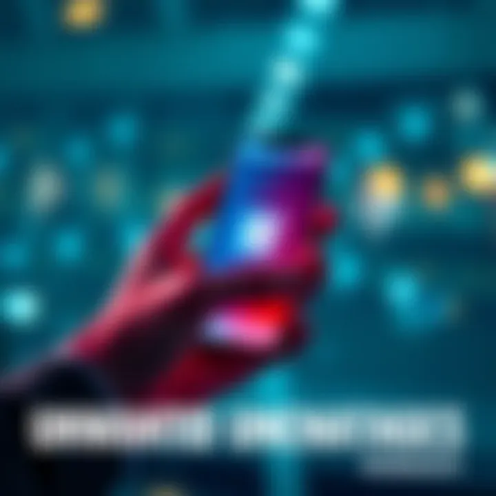 A person using a smartphone with a block icon displayed, symbolizing the action of blocking unwanted messages.