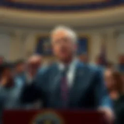 Bo Hines announcing his resignation from the White House Crypto Council, with a concerned audience in the background