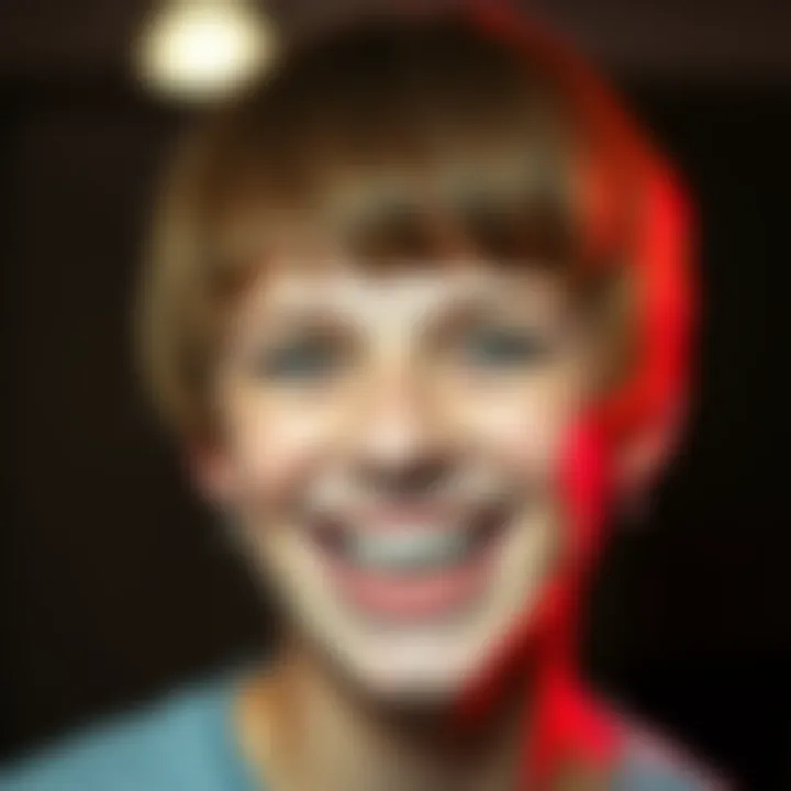 A person sporting a bowl cut hairstyle and exaggerated turkey teeth smiles at the camera, showcasing the unique style trend.