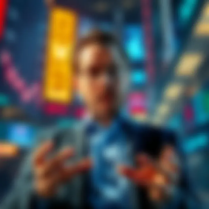 Brad Garlinghouse speaking about the spot XRP launch on Nasdaq, surrounded by financial charts and news banners