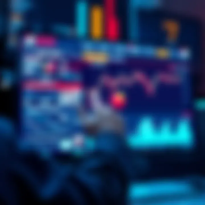 A person looking at a computer screen with news articles and charts, symbolizing potential breakthroughs in news and trends.