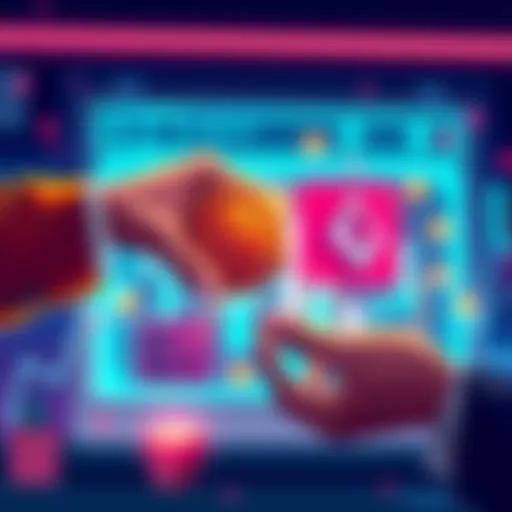 A graphic showing a person exchanging Bitcoin for Cardano, with symbols of BTC and ADA in a decentralized setting.