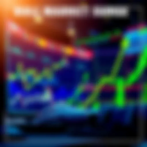 A trader analyzing stock charts showing positive trends, representing the upcoming bull cycle with rising arrows and green graphs.