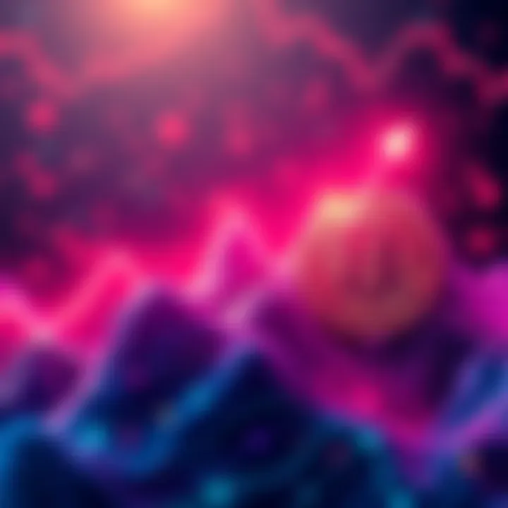 Visualization of a rising cryptocurrency market with a graph showing an upward trend, indicating excitement for future investments.