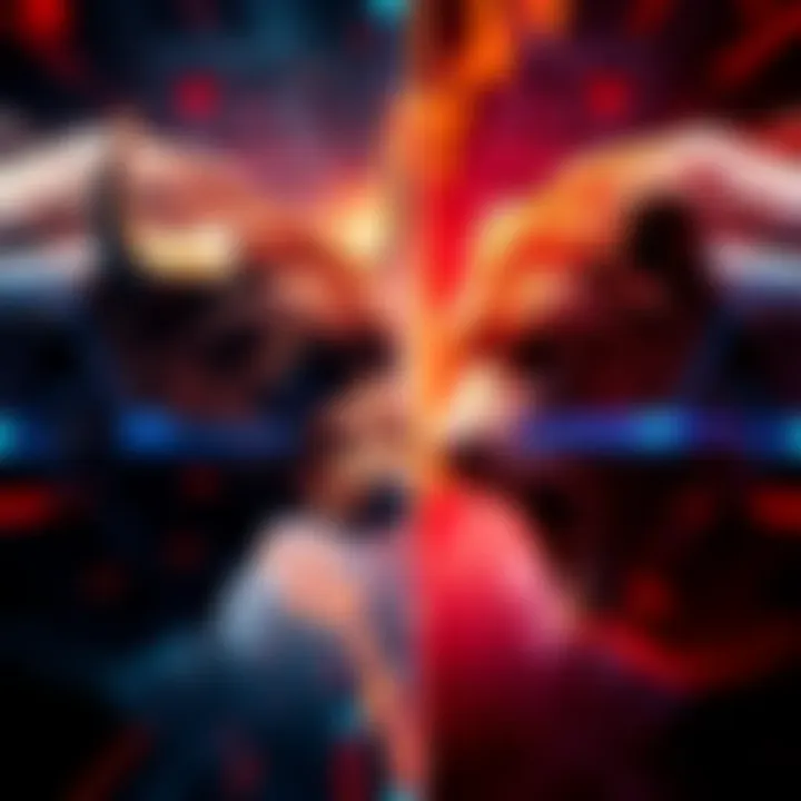 A split image showing a bullish bull on one side and a bearish bear on the other, representing market sentiments.