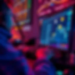 A person using a computer to buy cryptocurrencies through IBKR platform, with digital currency symbols on the screen.