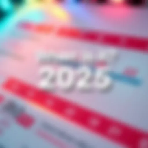 A colorful calendar highlighting key dates and timelines for the year 2025
