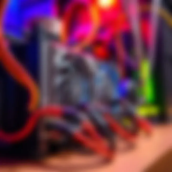 A close-up view of a Canaan Avalon Q miner running on a 240V outlet with wires connected.