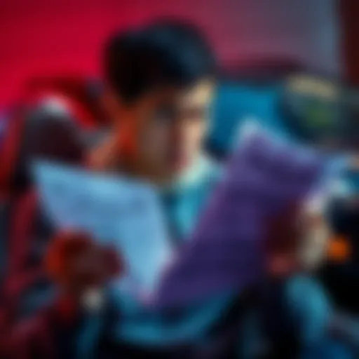 A person looking at car insurance renewal paperwork with a worried expression about high risk fees