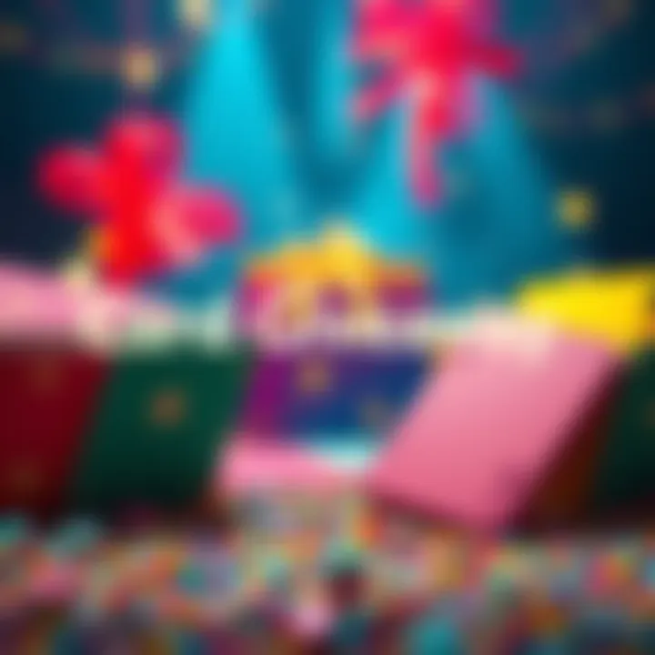 Colorful card designs with exciting prize details for a giveaway event