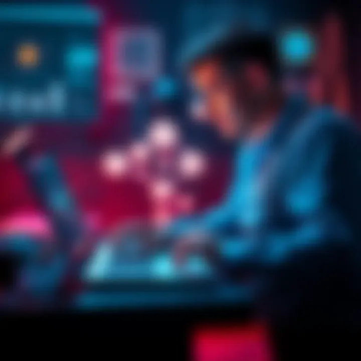 A person working on a laptop, discussing adding Cardano's ADA as a payment option, with wallet icons on the screen