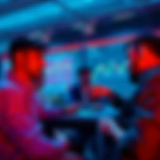 People engaging in a Cardano trading discussion, sharing trading insights and tips with charts and graphs