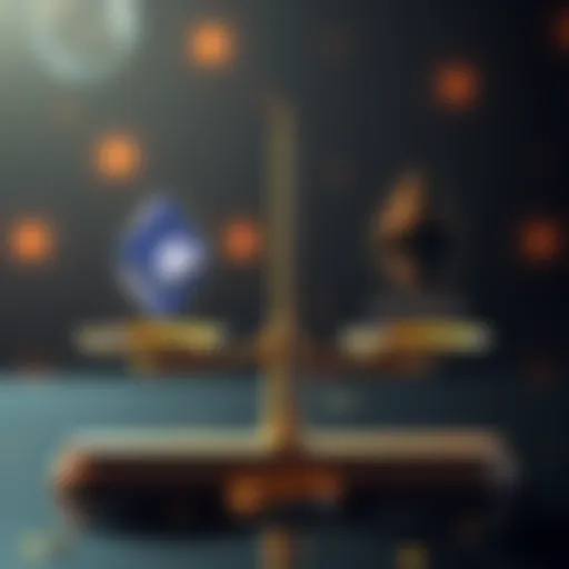 A visual comparison highlighting the advantages of Cardano over Ethereum, featuring the logos of both cryptocurrencies with a balance scale.