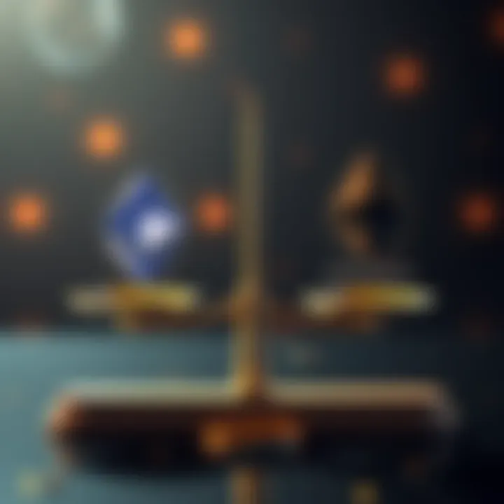 A visual comparison highlighting the advantages of Cardano over Ethereum, featuring the logos of both cryptocurrencies with a balance scale.