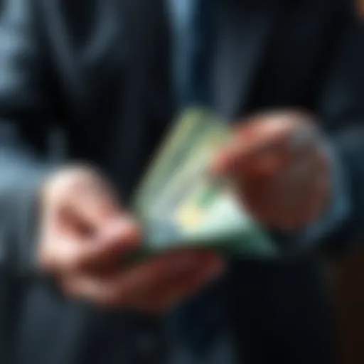 A person holding cash in one hand and coins in the other, representing cash savings in personal finance.