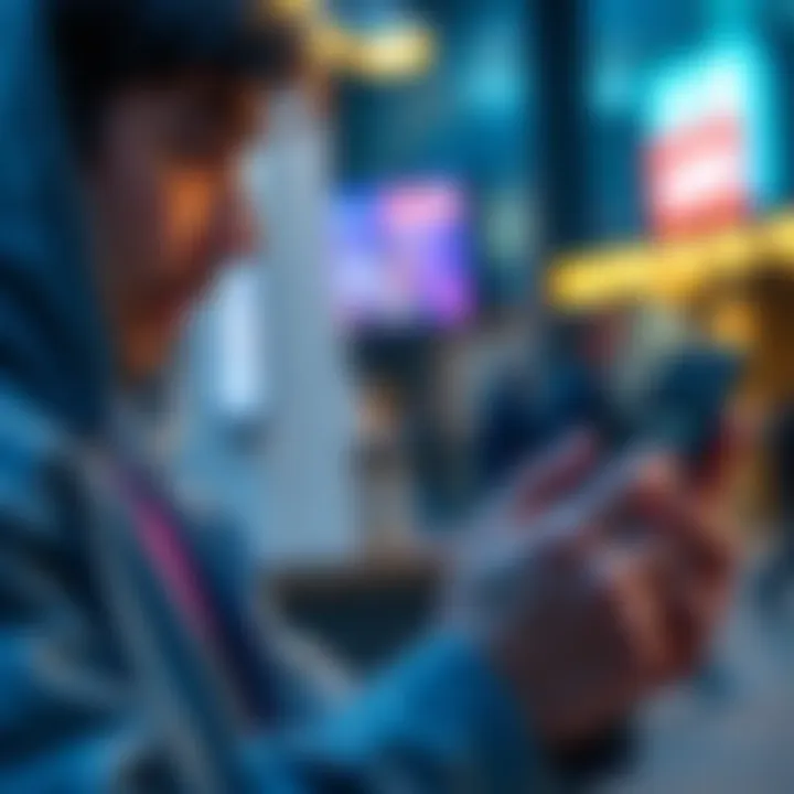 A person using a smartphone to cash out cryptocurrency on the Revolut app, looking focused and attentive.