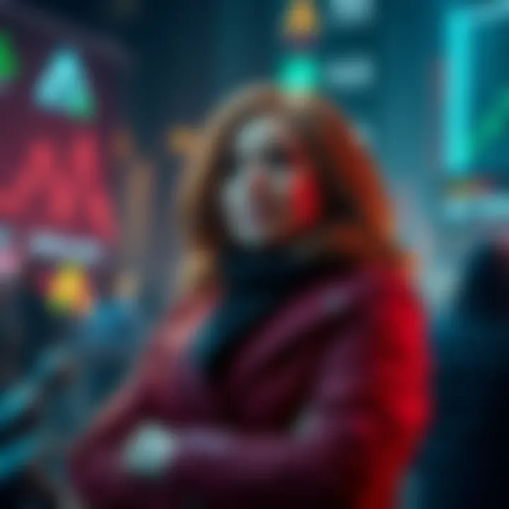 Cathie Wood ARK Investment Strategy Cathie Wood overseeing investments in Circle, BitMine, and Bullish during a market downturn.