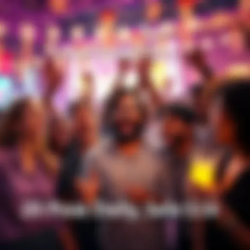 A group of excited people discussing their latest token purchases, showcasing enthusiasm for investing in digital assets.