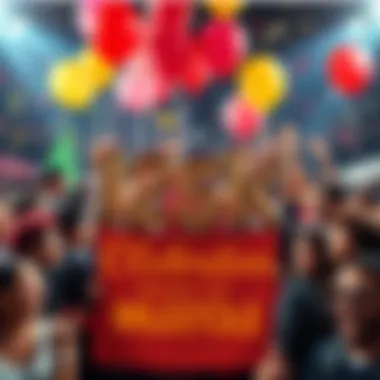 A diverse group of people celebrating together with balloons and banners marking the 125K achievement
