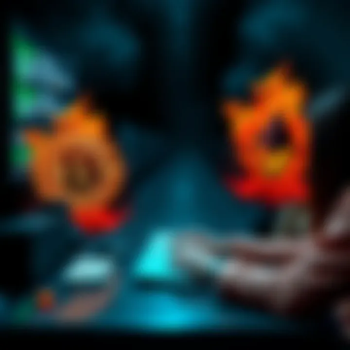A heated discussion on a cryptocurrency forum with Bitcoin and Monero logos, symbolizing the rivalry and censorship issue.