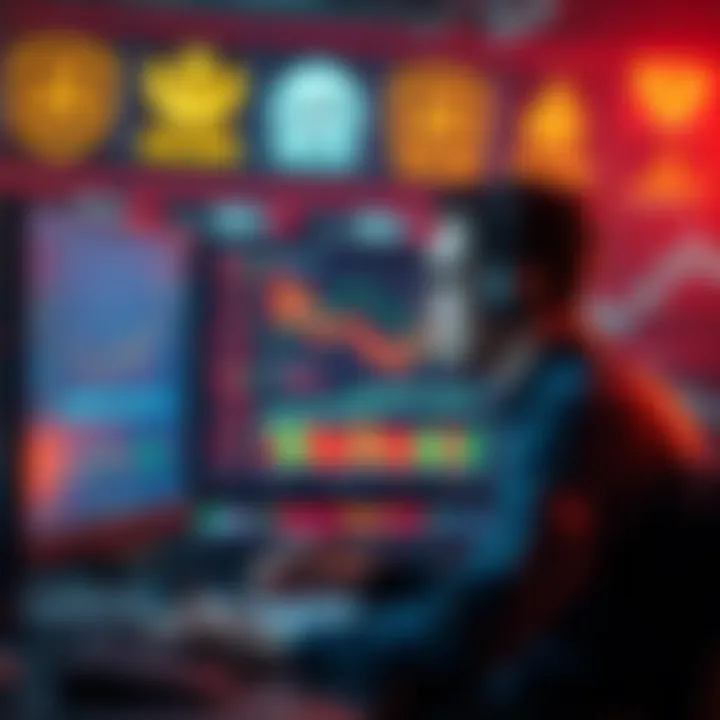 A trader analyzing market data on a computer screen with Solana logos in the background