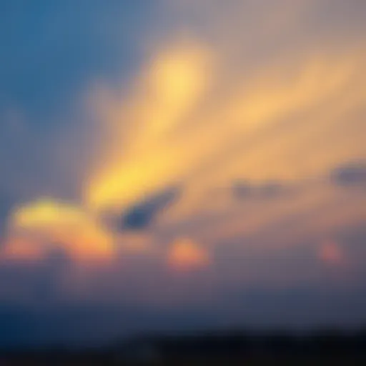 A serene evening sky with clouds signaling a shift, reflecting a sense of change, capturing the mood of anticipation among people.