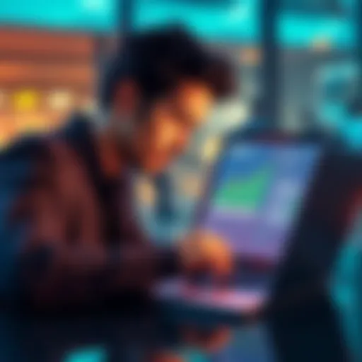A person looking at a blockchain wallet interface on a laptop, indicating migration progress.