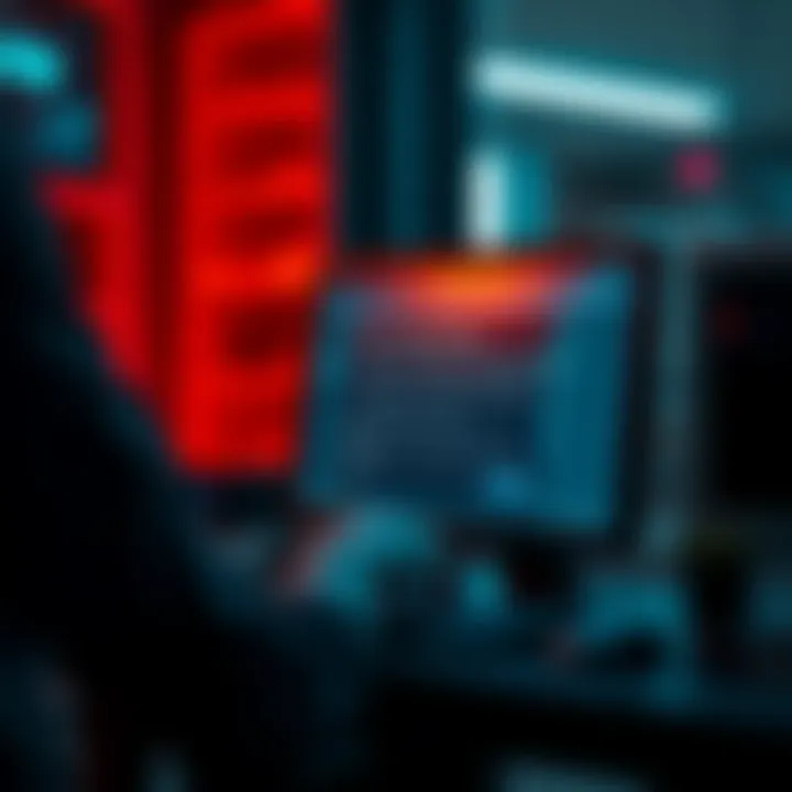 A person using a computer to verify the firmware version during Safe 5 setup.