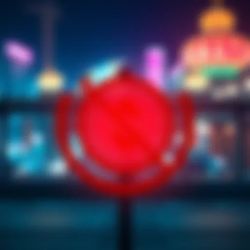 A graphic showing a warning sign with a cryptocurrency symbol crossed out, symbolizing China's ban on crypto trading.