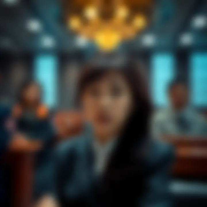 A Chinese woman in a courtroom during her trial for involvement in a major bitcoin seizure