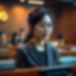 A Chinese woman in a courtroom admitting her role in a large Bitcoin fraud case