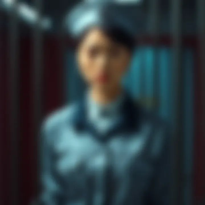 Chinese woman in prison uniform A Chinese woman in a prison uniform, representing the cryptoqueen sentenced for a billion-dollar scam, stands behind bars with a serious expression.