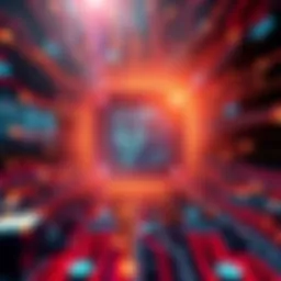 A modern graphic representation of Chip 48's Proof of Space technology showcasing data management solutions.