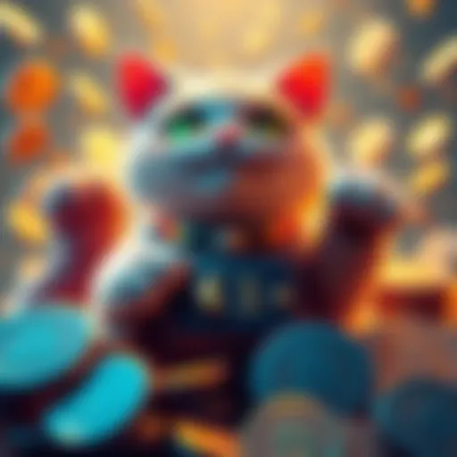 Graphic showing a cat character surrounded by coins and a wallet symbol, inviting people to participate in the CHONKYCAT airdrop with their SOL wallet addresses.