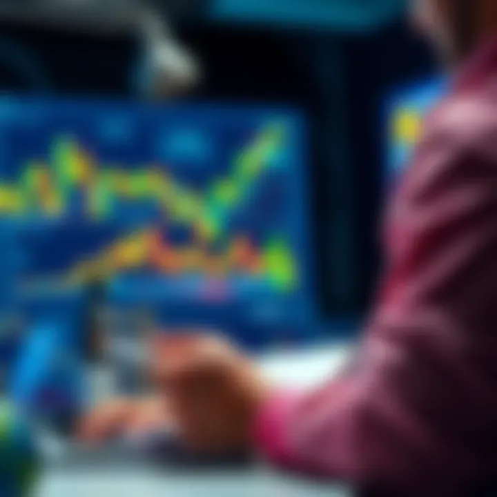 A person analyzing cryptocurrency charts with a notepad and laptop, looking for a knowledgeable advisor.
