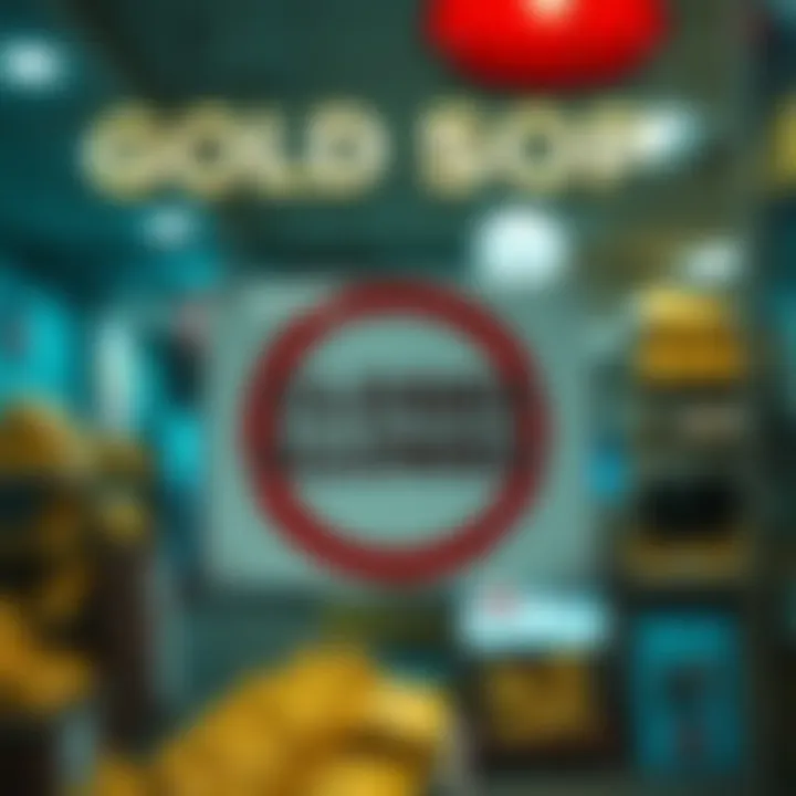 A closed gold shop with a sign stating no customers allowed due to local layoffs, reflecting the economic crisis.