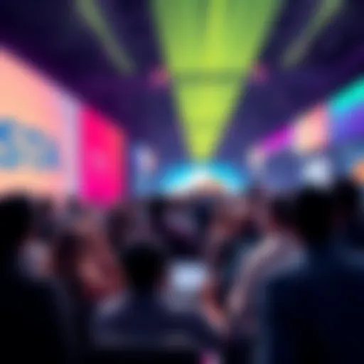 People discussing Cloudflare's outage and alternative solutions like Theta and Tfuel at a tech conference.