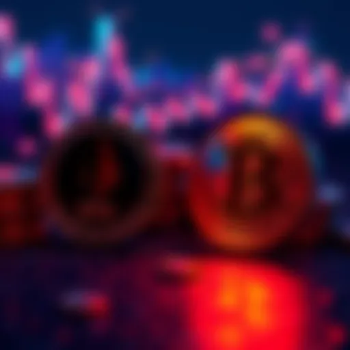 Graphic showing ETH and BTC symbols exchanging back and forth, representing easy coin swaps without KYC.