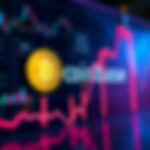 A graph showing a sharp rise in Bitcoin loan interest rates with the Coinbase logo in the background
