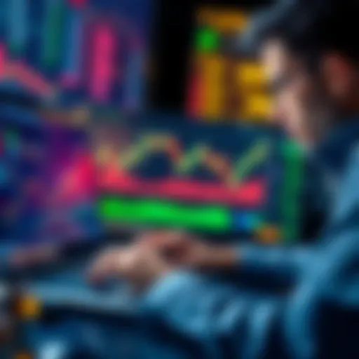 A person reviewing their Coinbase account on a laptop, looking at charts and cryptocurrency prices, focusing on strategies to improve earnings.