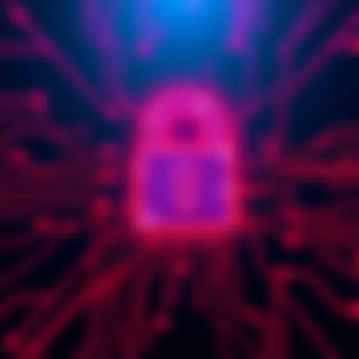 A digital representation of a breach alert with a padlock symbol, highlighting concerns over user data security at Coinbase.