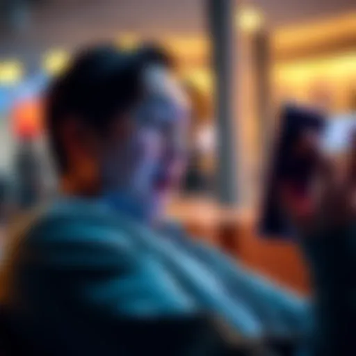 A shocked person checking their email on a smartphone, reading a notice about their Coinbase account deletion