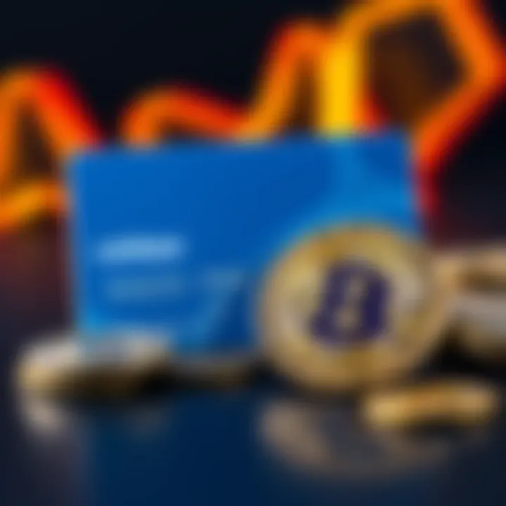A Coinbase credit card shown alongside Bitcoin coins, illustrating the choice between rewards and security.